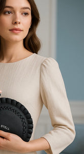 Lorem Moon Leather Clutch