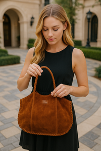 Anne Suede Tote Tan