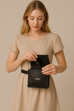 Leah Leather Belt Bag- Black