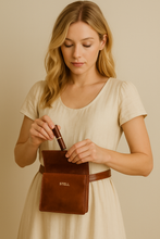 Leah Leather Belt Bag- Brown