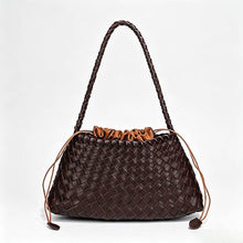 Woven Shoulder Bag in Dark Brown