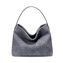 Woven Shoulder Bag: Dusty Blue / One Size
