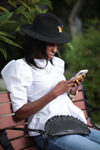 Lorem Moon Leather Clutch
