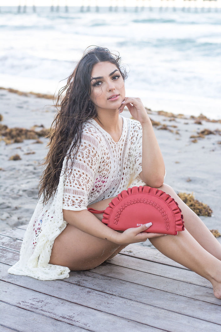 Lorem Moon Leather Clutch