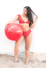 Lola Two Piece Ruffle High-Waist Set (Red)