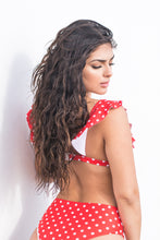 Lola Two Piece Ruffle High-Waist Set (Red)