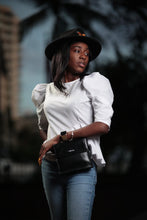 Leah Leather Belt Bag- Black