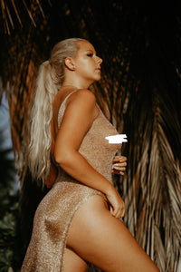June Bronze Metallic Dress