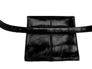 Leah Leather Belt Bag- Black