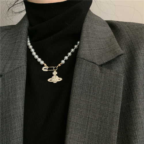 Planet Pearl Necklace